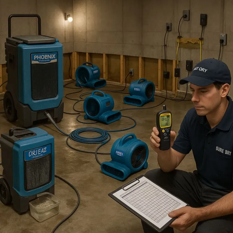 Structural Drying and Dehumidification process in Harlem, GA